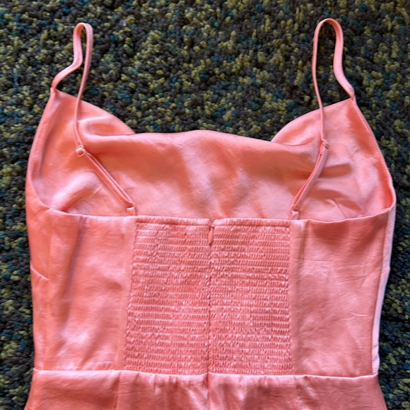 Sunday Best Tangerine Orange Silky Dress - Picture 5 of 5